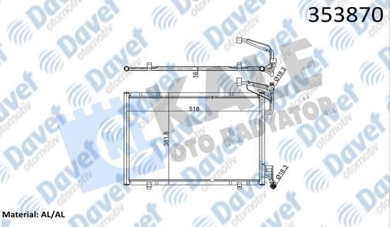 KALE-353870 Kondenser B-Max Fiesta Vi Transit Courier Tourneo Courier Al Pl Brz